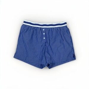 Caroline Constas Designer Pajama Shorts  Sz S Small Blue White Pinstriped